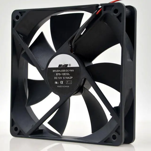 Alt view image 3 of 7 - 120MM Fan DC12V 0.16A 1.92W 12025 EFS-12E12L 12CM Computer Case Power Supply Cooling Fan Speed 1600RPM 120 * 120 * 25MM (2pin)