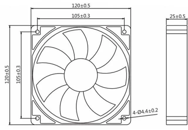 Alt view image 6 of 7 - 120MM Fan DC12V 0.16A 1.92W 12025 EFS-12E12L 12CM Computer Case Power Supply Cooling Fan Speed 1600RPM 120 * 120 * 25MM (2pin)