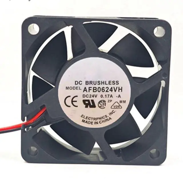 Alt view image 6 of 7 - 60MM Fan DC24V 0.17A 3.36W 6025 AFB0624VH Speed 5500RPM 6CM Inverter Laser Printing Silent Cooling Fan 60 * 60 * 25MM (2pin)
