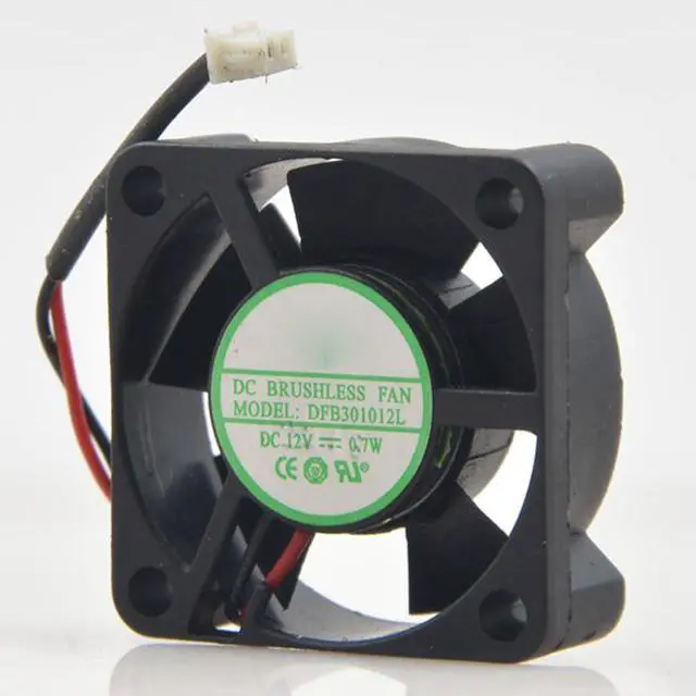 Alt view image 2 of 7 - 30MM DC12V 0.7W 0.06A 3010 DFB301012L 30 * 30 * 10MM 3CM Graphics Card Laptop Fan Speed 6000RPM North and South Bridge Chip Silent Fan (2pin)