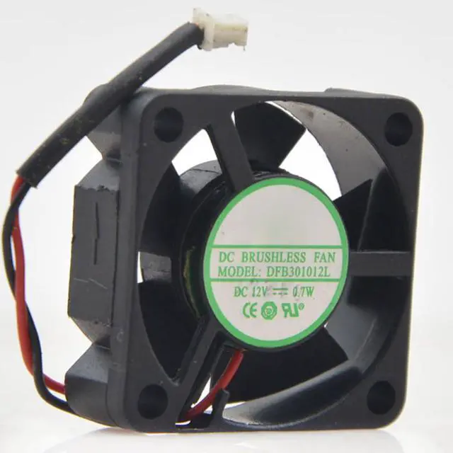 Alt view image 3 of 7 - 30MM DC12V 0.7W 0.06A 3010 DFB301012L 30 * 30 * 10MM 3CM Graphics Card Laptop Fan Speed 6000RPM North and South Bridge Chip Silent Fan (2pin)