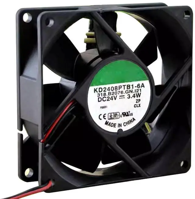 Main image of 80MM DC24V 0.14A 3.4W 8025 Speed 4200RPM KD2408PTB1-6A 8cm Inverter Cooling Fan 80 * 80 * 25MM Switch Cooling Fan (2pin)