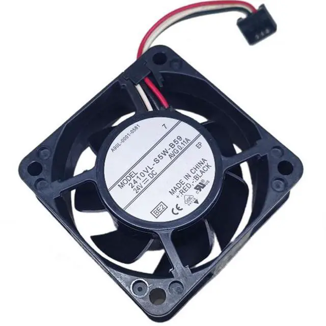 Alt view image 7 of 7 - 60mm Fan DC24V 0.11A 2.64W 6025 2410VL-S5W-B59 Speed 3900RPM A90L-0001-0581 6CM for Fanuc Drive, Amplifier Fan 60 * 60 * 25MM (3pin)