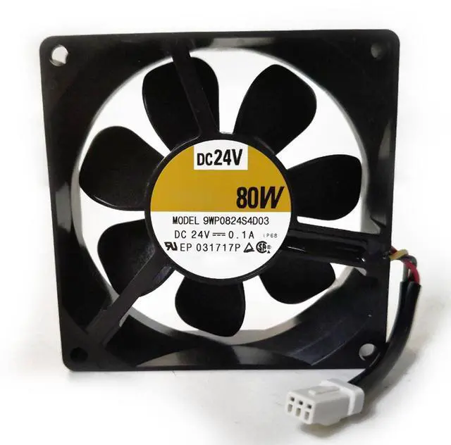 Main image of 80MM Fan DC24V 0.1A 2.4W Double Ball Bearing 8025 80 * 80 * 25MM 9WP0824S4D03 8CM Drive Inverter Waterproof Fan Accessory Speed 3100RPM (3pin)