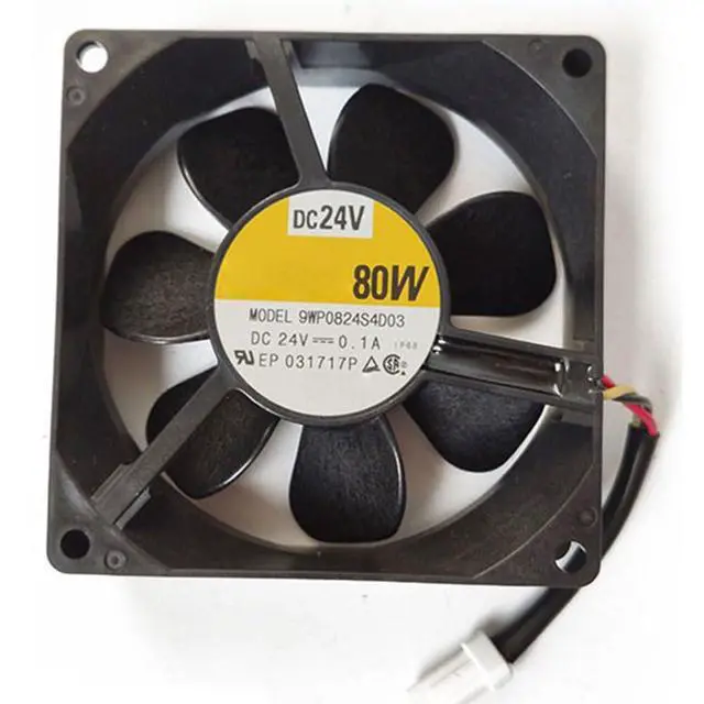 Alt view image 6 of 6 - 80MM Fan DC24V 0.1A 2.4W Double Ball Bearing 8025 80 * 80 * 25MM 9WP0824S4D03 8CM Drive Inverter Waterproof Fan Accessory Speed 3100RPM (3pin)
