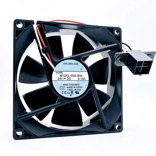 Alt view image 2 of 7 - 92mm DC24V 0.16A 3.84W 9225 3610KL-05W-B49 Inverter, Servo Drive Cooling Fan A90L-0001-0488 Speed 2800RPM for NMB 9cm Fanuc System Fan 9025 92 * 92 * 25mm (3pin)