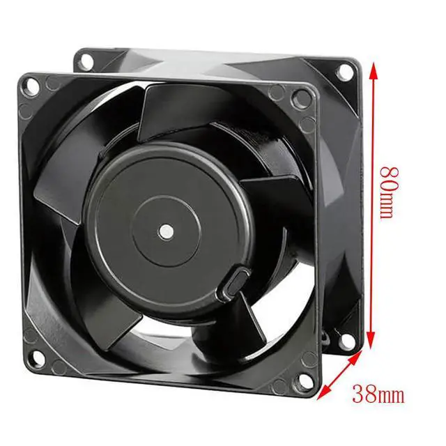 Alt view image 6 of 6 - 80MM AC230V 0.07/0.06A 12/11W Server Power Supply Fan Speed 3300RPM for EBMPAPST 8556V 8038 8CM Metal High Temperature Resistant Cooling Industrial Control Cabinet Fan(2pin)