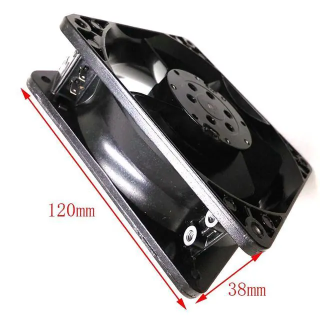 Alt view image 4 of 7 - 120MM Fan DC115V 20W 0.173 TYP 4600N 12038 12CM Double Ball Bearing Metal Axial Flow Cooling Fan 120 * 120 * 38MM (2pin)