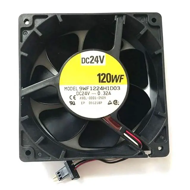 Alt view image 2 of 7 - 120MM DC24V 0.32A 7.68W 9WF1224H1D03 Industrial Control Cabinet Fan 120 * 120 * 38MM A90L-0001-0509 12CM Fanack Power Module Fan (3pin)