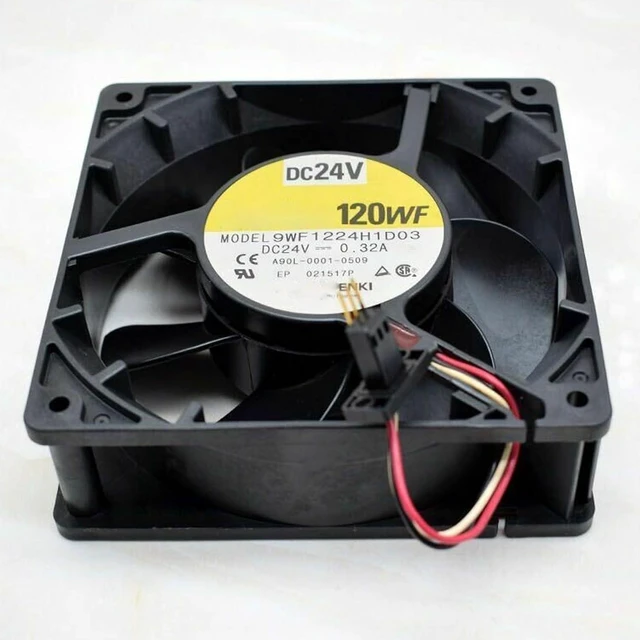 Main image of 120MM DC24V 0.32A 7.68W 9WF1224H1D03 Industrial Control Cabinet Fan 120 * 120 * 38MM A90L-0001-0509 12CM Fanack Power Module Fan (3pin)