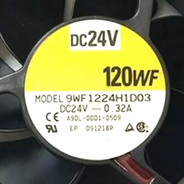 Alt view image 6 of 7 - 120MM DC24V 0.32A 7.68W 9WF1224H1D03 Industrial Control Cabinet Fan 120 * 120 * 38MM A90L-0001-0509 12CM Fanack Power Module Fan (3pin)