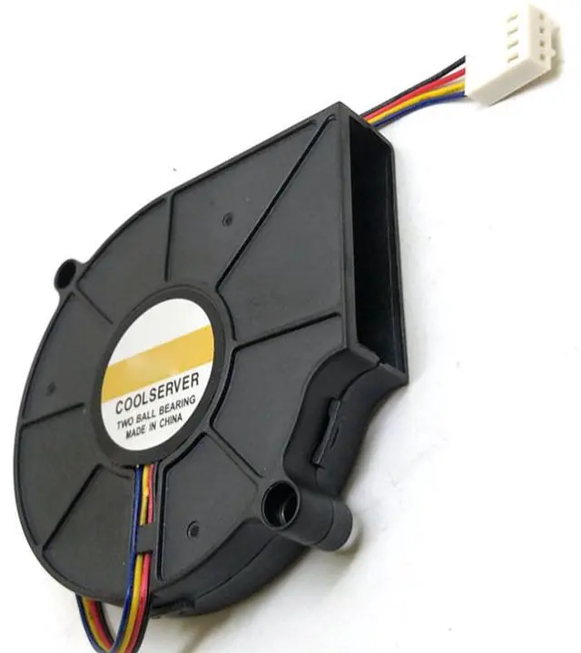 Main image of 77MM DC12V 6.6W 0.55A 1U Server Cooling Turbofan 7015BVH-M1 12V 4-Wire Speed Control Double Ball Blower Fan 77 * 75 * 15.5mm Speed 500RPM (4pin)