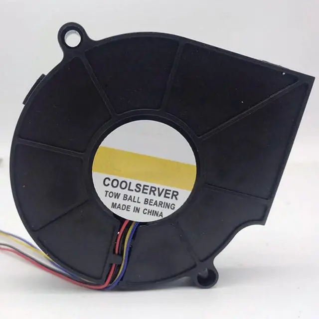 Alt view image 5 of 7 - 77MM DC12V 6.6W 0.55A 1U Server Cooling Turbofan 7015BVH-M1 12V 4-Wire Speed Control Double Ball Blower Fan 77 * 75 * 15.5mm Speed 500RPM (4pin)