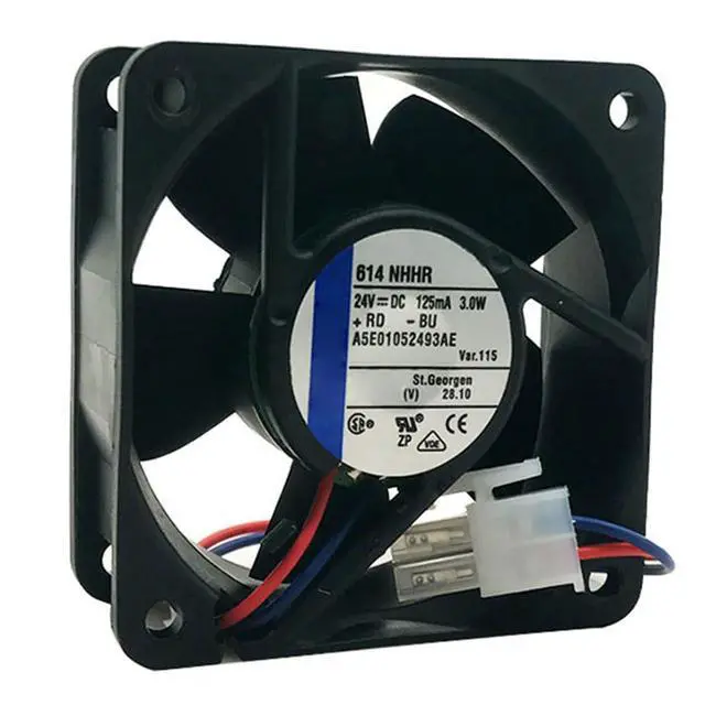 Alt view image 3 of 7 - 60MM Fan DC24V 0.125A 3.0W 614NHHR ebm papst 60 * 60 * 25MM Speed 6800RPM 6CM Inverter Axial Fan (2pin)