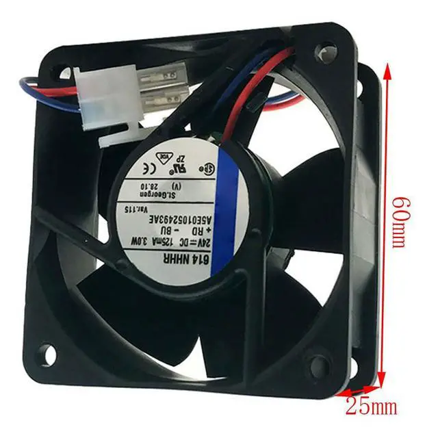 Alt view image 6 of 7 - 60MM Fan DC24V 0.125A 3.0W 614NHHR ebm papst 60 * 60 * 25MM Speed 6800RPM 6CM Inverter Axial Fan (2pin)