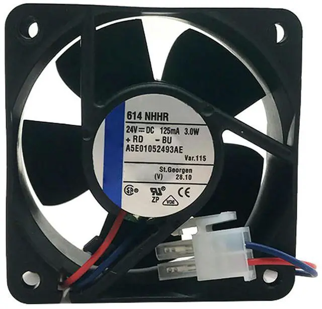 Main image of 60MM Fan DC24V 0.125A 3.0W 614NHHR ebm papst 60 * 60 * 25MM Speed 6800RPM 6CM Inverter Axial Fan (2pin)