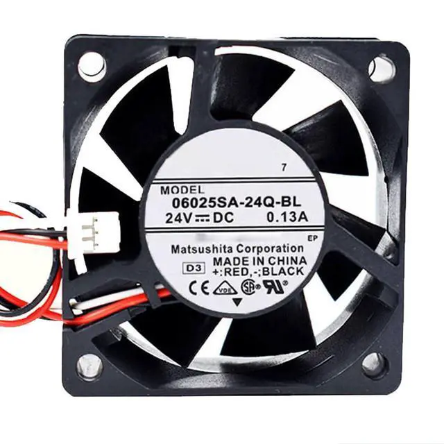 Alt view image 4 of 7 - 60MM Fan DC 24V 0.13A 3.12W 6025 06025SA-24Q-BL Speed 4200RPM 60 * 60 * 25MM 6CM Inverter Drive Fan(3pin)