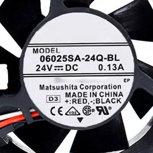 Alt view image 7 of 7 - 60MM Fan DC 24V 0.13A 3.12W 6025 06025SA-24Q-BL Speed 4200RPM 60 * 60 * 25MM 6CM Inverter Drive Fan(3pin)