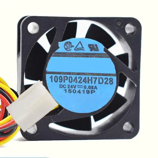 Alt view image 2 of 7 - 40MM DC24V 0.08A 1.92W 109P0424H7D28 40 * 40 * 15MM 4CM Inverter Fan 4015 Servo Drive CNC Machine Fan Speed 7700RPM(3pin)