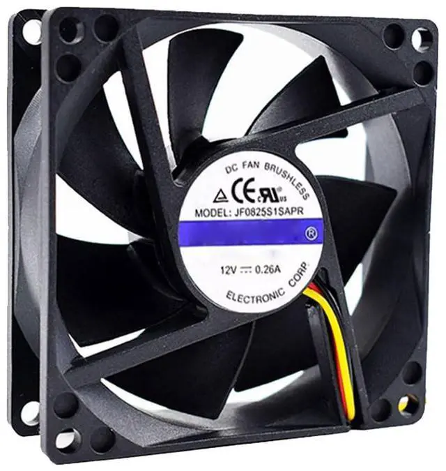 Alt view image 2 of 7 - 80MM DC12V 0.26A 3.12W JF0825S1SAPR 8025 8CM Inverter Fan UPS Power Supply C1K C2K C3K Fan 80 * 80 * 25MM(3pin)