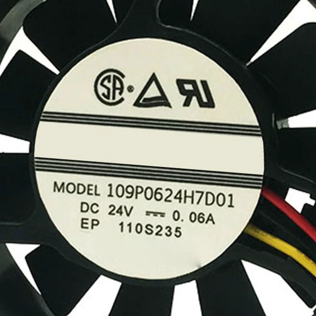Alt view image 7 of 7 - 60MM Fan DC24V 0.06A 1.44W 109P0624H7D01 6015 6CM Speed 4500RPM 60 * 60 * 15MM Communication Control Power Supply Device System Cooling Fan(3pin)