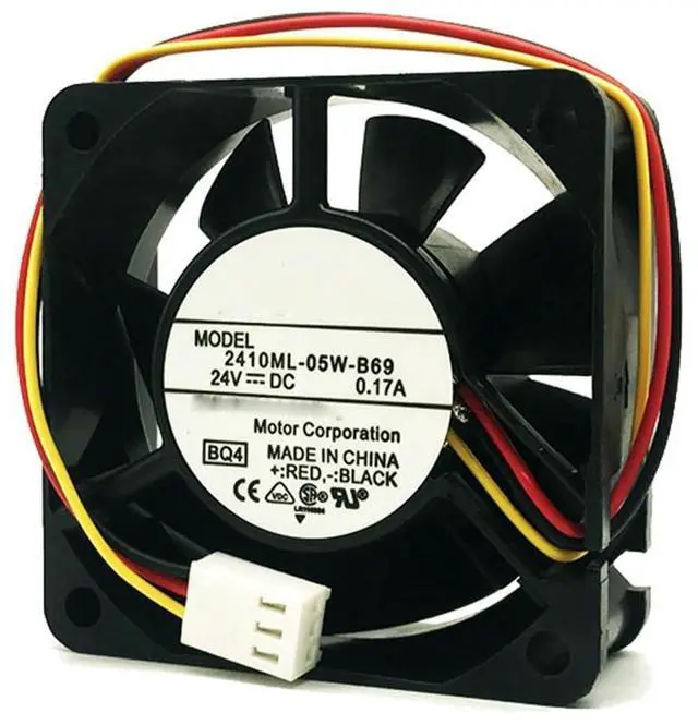 Alt view image 2 of 7 - 60MM DC24V 3.12W 0.13A 2410ML-05W-B69 6025 Speed 5300RPM Power Supply Fan 60 * 60 * 25MM Inverter Cooling Ball Fan(3pin)