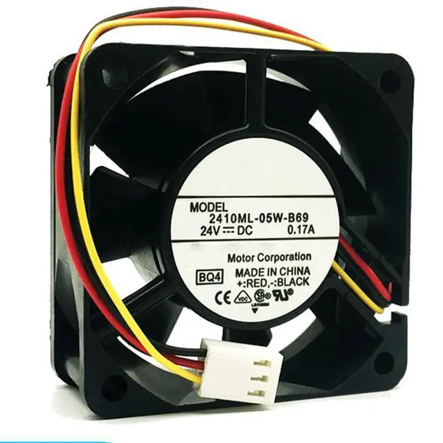 Alt view image 3 of 7 - 60MM DC24V 3.12W 0.13A 2410ML-05W-B69 6025 Speed 5300RPM Power Supply Fan 60 * 60 * 25MM Inverter Cooling Ball Fan(3pin)