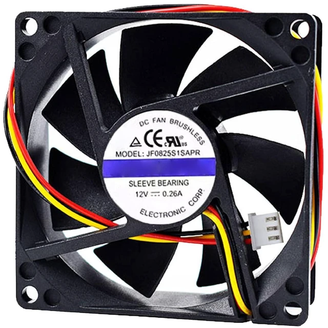 Main image of 80MM DC12V 3.12W 0.26A JF0825S1SAPR 8025 Speed 3200RPM 8CM UPS Uninterruptible Power Supply Fan C1K C2K C3K Fan 80 * 80 * 25MM(3pin)