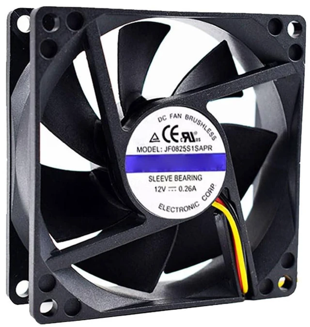 Alt view image 2 of 7 - 80MM DC12V 3.12W 0.26A JF0825S1SAPR 8025 Speed 3200RPM 8CM UPS Uninterruptible Power Supply Fan C1K C2K C3K Fan 80 * 80 * 25MM(3pin)