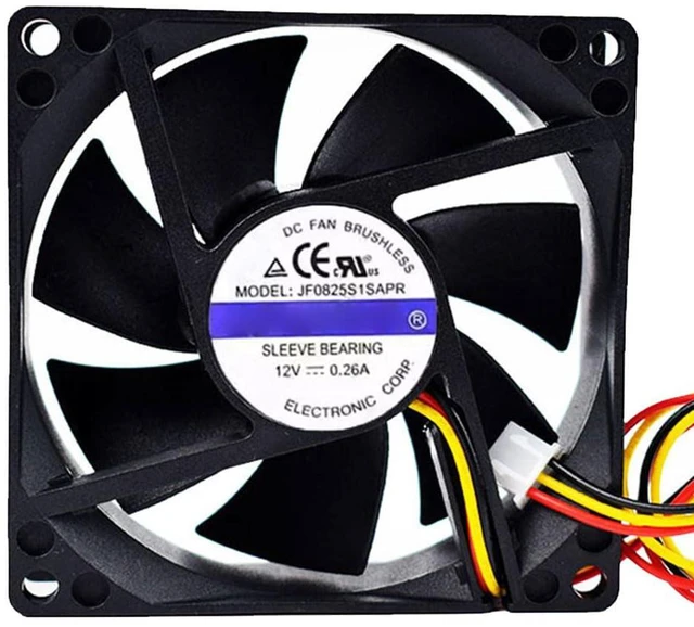 Alt view image 5 of 7 - 80MM DC12V 3.12W 0.26A JF0825S1SAPR 8025 Speed 3200RPM 8CM UPS Uninterruptible Power Supply Fan C1K C2K C3K Fan 80 * 80 * 25MM(3pin)