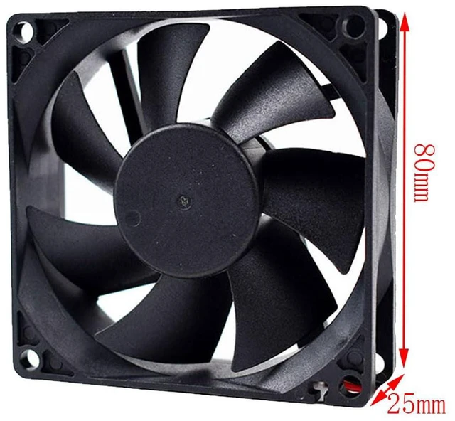 Alt view image 6 of 7 - 80MM DC12V 3.12W 0.26A JF0825S1SAPR 8025 Speed 3200RPM 8CM UPS Uninterruptible Power Supply Fan C1K C2K C3K Fan 80 * 80 * 25MM(3pin)