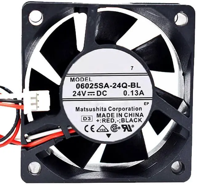 Main image of 60MM Fan DC24V 0.13A 3.12W 6025 Inverter Cooling Fan 06025SA-24Q-BL 60 * 60 * 25MM for YASKAWA 1.3KW Bus Driver Cooling Fan(3pin)