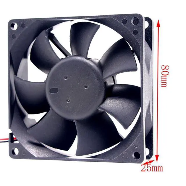 Alt view image 4 of 7 - 80MM DC12V 0.51A 6.12W AFB0812SH-F00 8025 Speed 4000RPM 80 * 80 * 25MM 8CM Dual Balls Velocimetry Fan Cooling System Power Supply Cooling Fan 2PIN