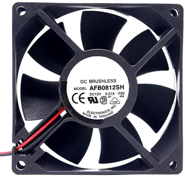 Main image of 80MM DC12V 0.51A 6.12W AFB0812SH-F00 8025 Speed 4000RPM 80 * 80 * 25MM 8CM Dual Balls Velocimetry Fan Cooling System Power Supply Cooling Fan 2PIN