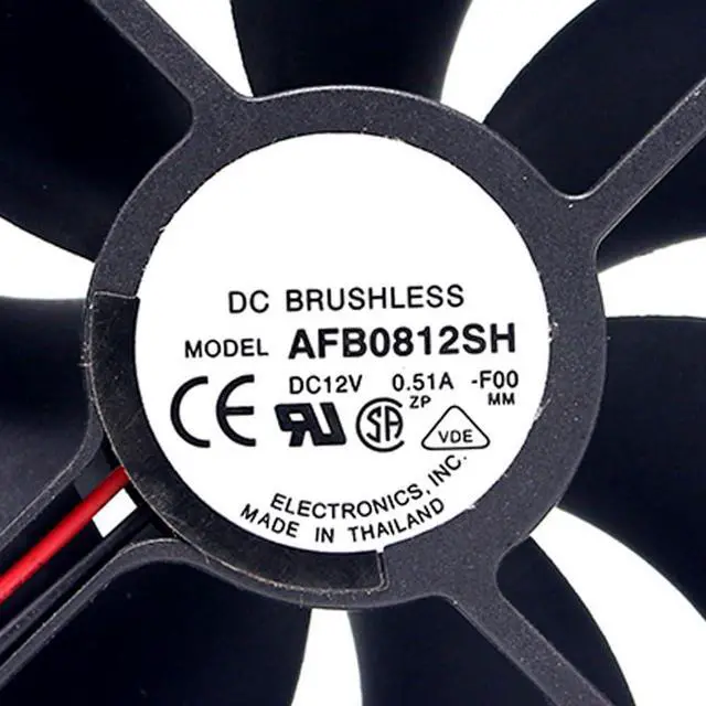 Alt view image 6 of 7 - 80MM DC12V 0.51A 6.12W AFB0812SH-F00 8025 Speed 4000RPM 80 * 80 * 25MM 8CM Dual Balls Velocimetry Fan Cooling System Power Supply Cooling Fan 2PIN
