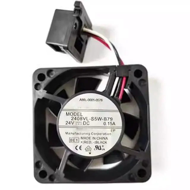 Alt view image 6 of 7 - 60MM Fan DC24V 0.15A 3.6W 6020 Speed 6600RPM 2408VL-S5W-B79 Servo Drive A90L-0001-0576 60 * 60 * 20MM 6CM CNC Machine Tool System Fan with Plug (3-Wire)