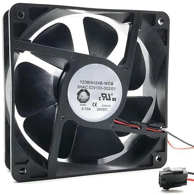 Main image of 120MM Fan DC24V 16.8W 0.70A 1238HH24B-WDB 12CM Robot Controller Cooling Fan 3HAC029105-002 (2-Wire)