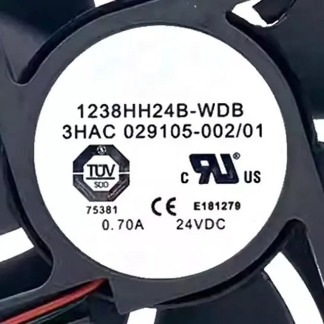 Alt view image 7 of 7 - 120MM Fan DC24V 16.8W 0.70A 1238HH24B-WDB 12CM Robot Controller Cooling Fan 3HAC029105-002 (2-Wire)