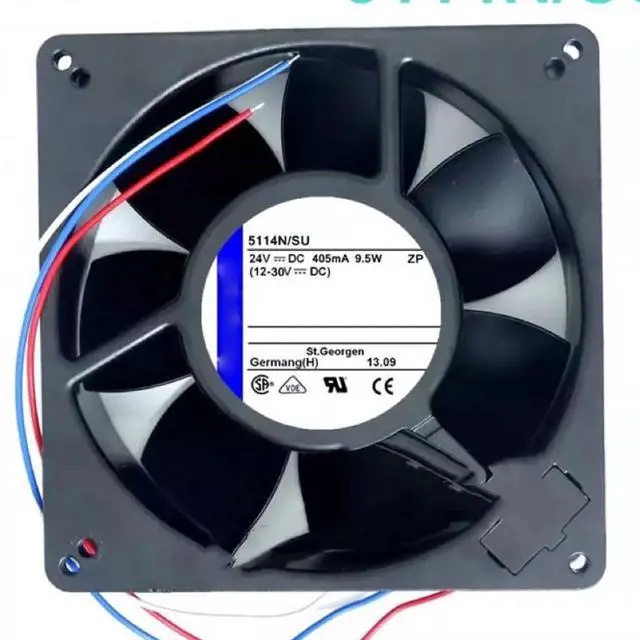 Alt view image 3 of 3 - 135MM DC24V 0.4A 9.5W Inverter 5114N SU13538 Speed 2900RPM Instrument Blower Fan 135 * 135 * 38MM Metal High Temperature Resistant Fan(3 Wire)