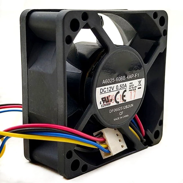Alt view image 2 of 7 - 60MM Fan DC12V 6.0W 0.5A A6025-60BB-4AP-F1 6025 Speed 6800RPM 60 * 60 * 25mm 6CM PWM Controlled Speed Cooling Fan (4pin)