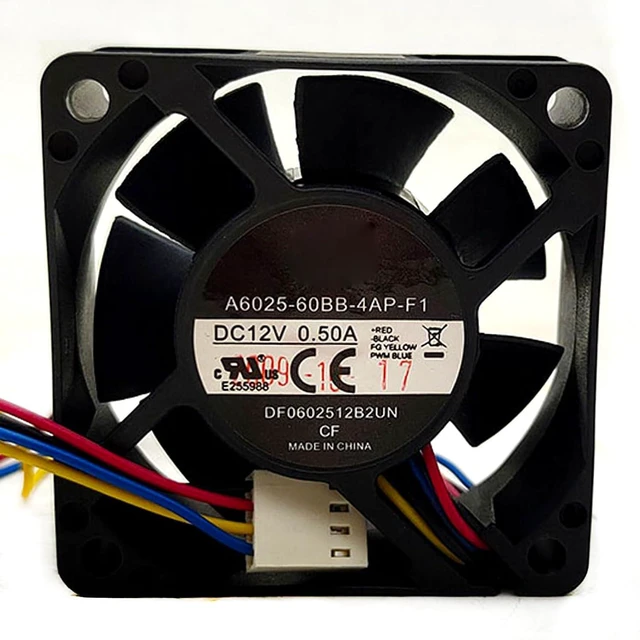 Main image of 60MM Fan DC12V 6.0W 0.5A A6025-60BB-4AP-F1 6025 Speed 6800RPM 60 * 60 * 25mm 6CM PWM Controlled Speed Cooling Fan (4pin)