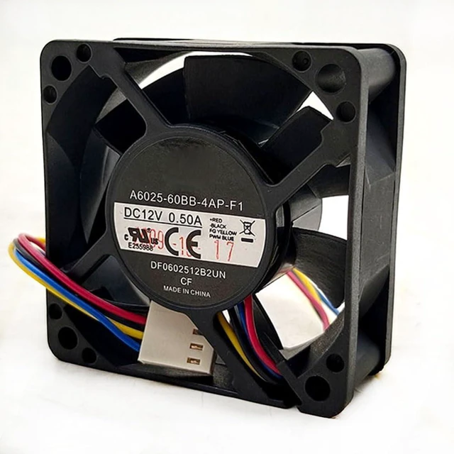 Alt view image 6 of 7 - 60MM Fan DC12V 6.0W 0.5A A6025-60BB-4AP-F1 6025 Speed 6800RPM 60 * 60 * 25mm 6CM PWM Controlled Speed Cooling Fan (4pin)