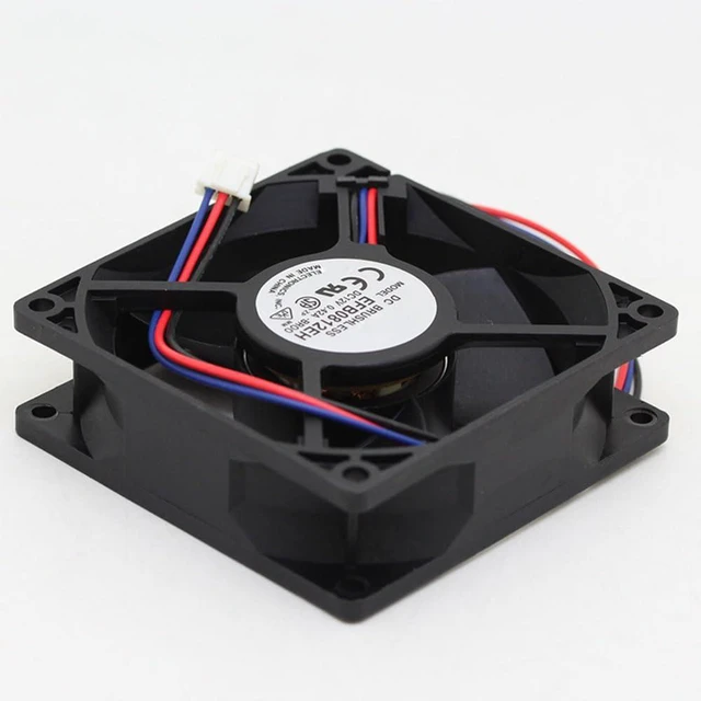 Alt view image 4 of 7 - 80MM DC12V 0.42A 5.04W 8025 EFB0812EH 8CM Inverter, Industrial Control Cabinet Fan Double Balls High Airflow Server Fan 80 * 80 * 25MM Speed 5000RPM (3pin)