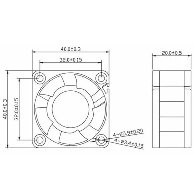 Alt view image 4 of 7 - 40MM DC12V 2.64W 0.22A H13 Switch Fan 4020 DF4020B12H 40 * 40 * 20MM 4CM Dual Ball High Airflow Violent Fan(3pin)