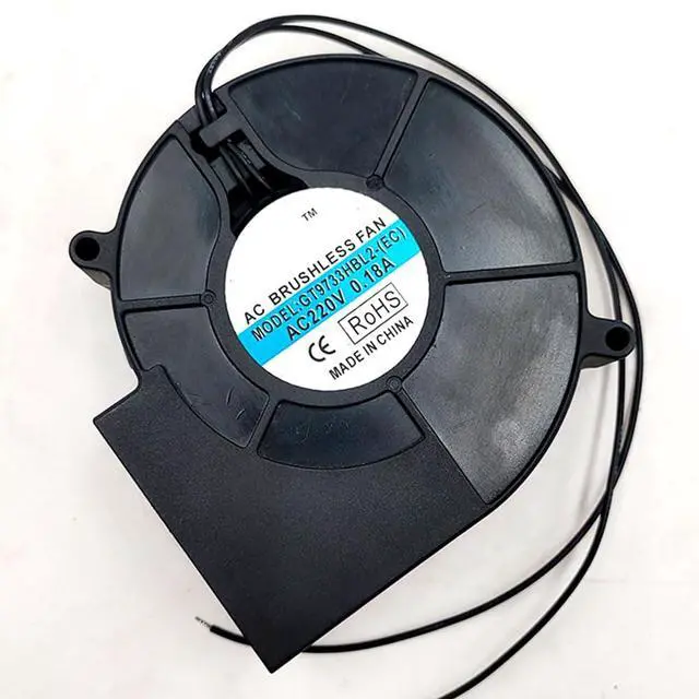 Alt view image 2 of 7 - 97MM Fan DC220V 0.18A 39W 9733 GT9733HBL2-(EC) 9.7CM 97 * 97 * 33MM DC Dual Ball Blower Turbo Fan(2pin)
