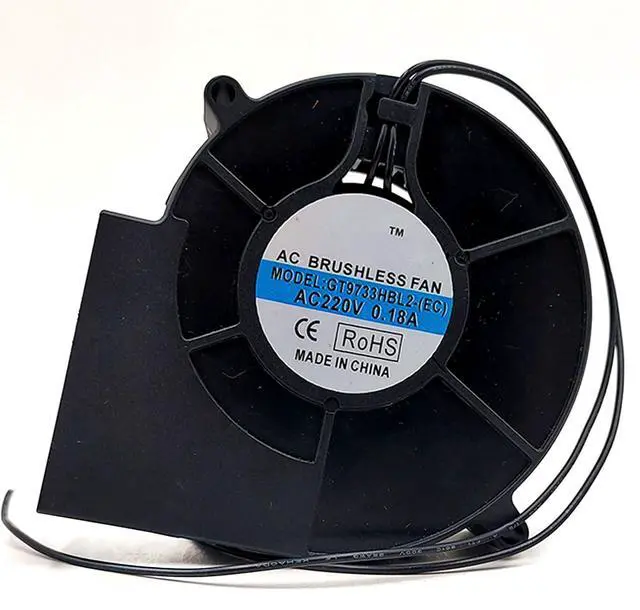 Main image of 97MM Fan DC220V 0.18A 39W 9733 GT9733HBL2-(EC) 9.7CM 97 * 97 * 33MM DC Dual Ball Blower Turbo Fan(2pin)