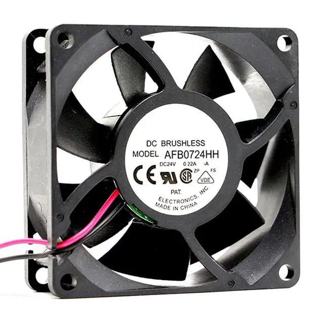 Alt view image 3 of 7 - 70MM DC24V 0.22A 4.8W AFB0724HH 7025 Speed 4700RPM 70 * 70 * 25mm Inverter Fan Large Airflow 7cm cm Bearing Fan(2pin)