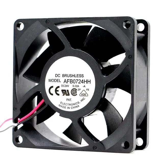 Alt view image 5 of 7 - 70MM DC24V 0.22A 4.8W AFB0724HH 7025 Speed 4700RPM 70 * 70 * 25mm Inverter Fan Large Airflow 7cm cm Bearing Fan(2pin)