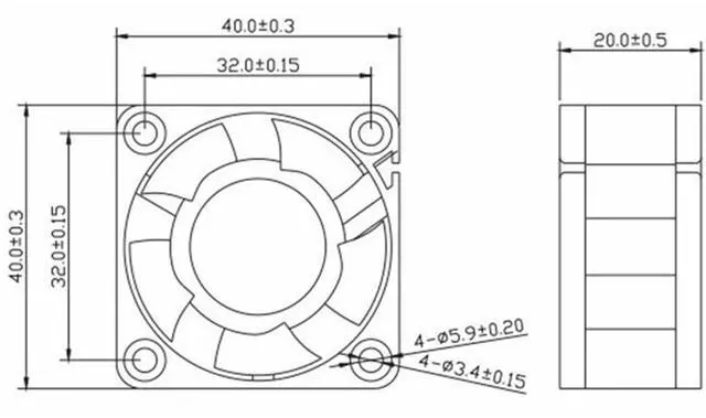Alt view image 4 of 7 - 40MM Fan DC24V 0.10A 2.4W XDR4020 Speed 8000RPM 40 * 40 * 20MM 4020 Dual Ball Inverter Inverter 3D Printer 4cm Silent Fan(2pin)