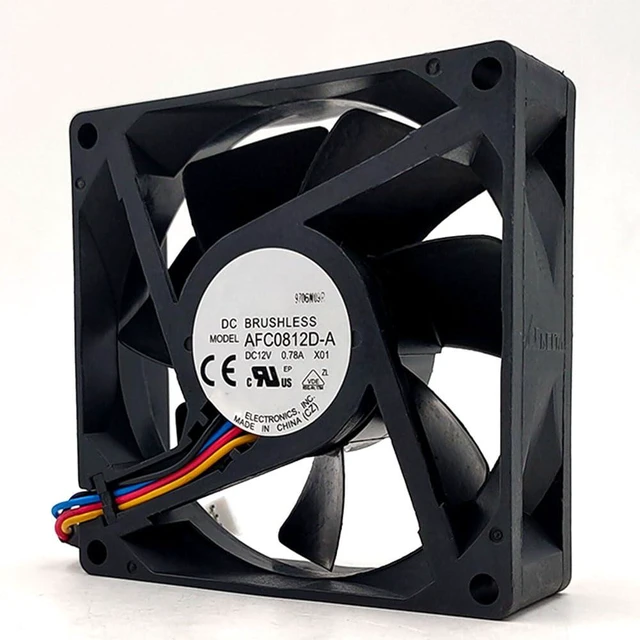 Alt view image 2 of 7 - 80MM DC12V 9.36W 0.78A AFC0812D 8025 80 * 80 * 25MM 8CM Speed 5000RPM Dual Ball Temperature Control Fan del1 Cooling Fan(4pin)